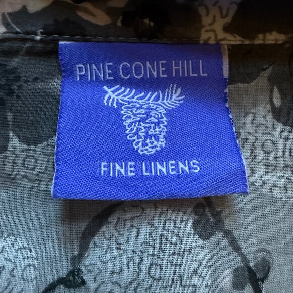Pine Cone Hill Fine Linens Pajama Top Women's Gray White Flowers Print | Sz XS - Picture 2 of 12